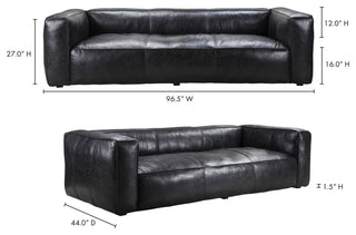 Kirby Sofa Darkstar Black Leather