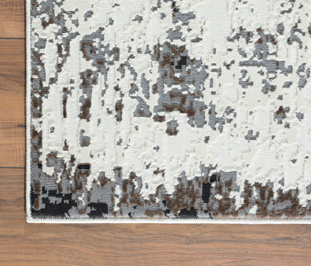 Abani Aspen Collection ASP140A Contemporary Gray Beige Washed Out Area Rug