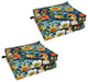 20"X19" Patterned Outdoor Chair Cushions, Set of 4, Alfinia Fresco Caspian