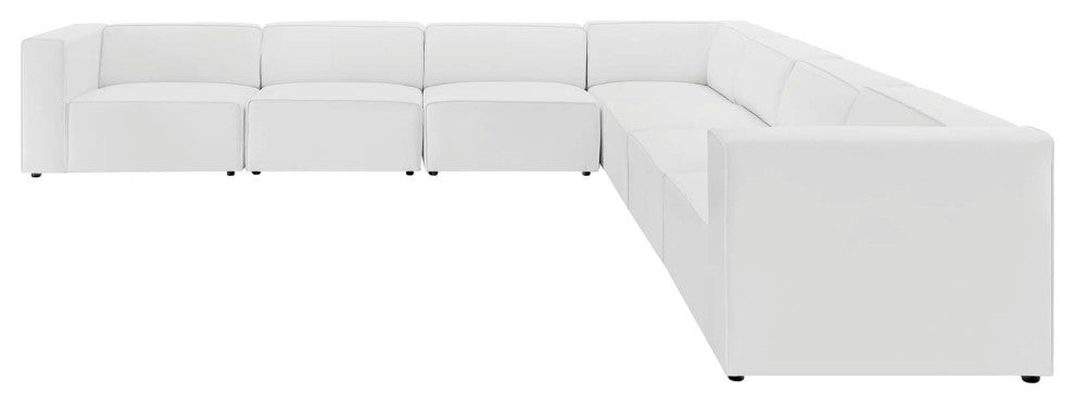 Sectional Sofa Set, Faux Vegan Leather, White, Modern, Living Lounge Hospitality