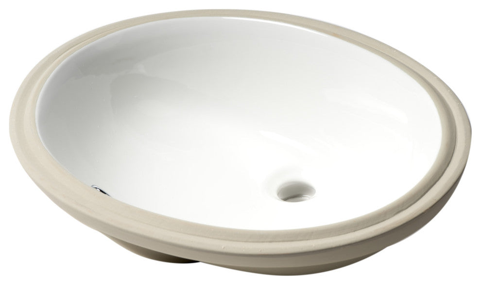 ALFI brand ABC602 White 23" Oval Undermount Ceramic Sink