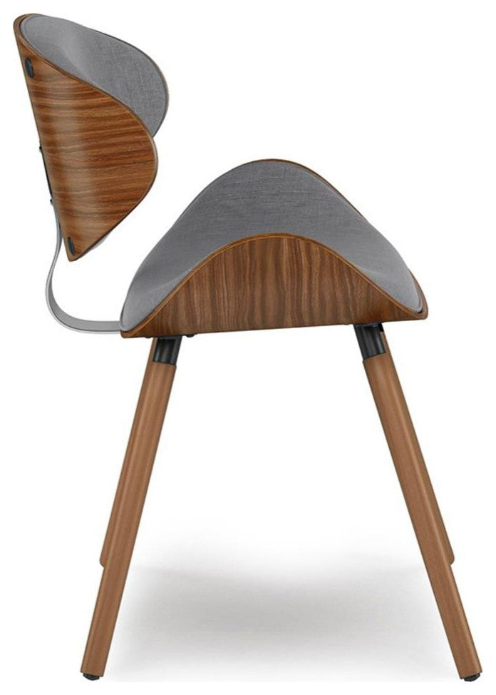 Pemberly Row Mid-Century Modern Faux Leather Dining Chair in Gray