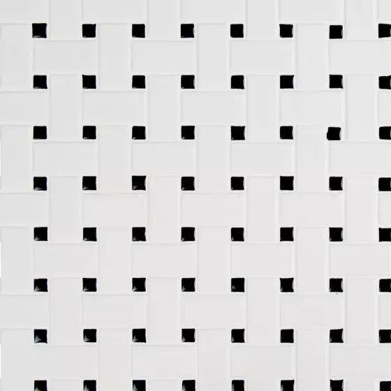 Retro Weave Bianco 11.73X11.73 Porcelain Mosaic, 15 Sheets