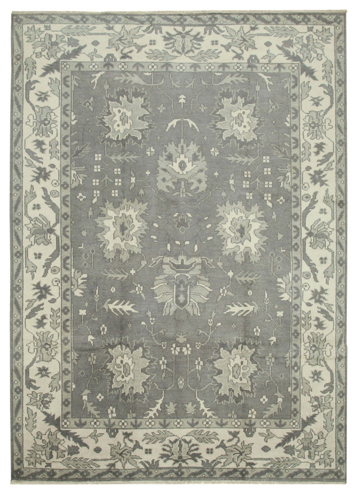 Rug N Carpet - Handwoven Oriental 9' 11" x 13' 11" Unique Beige Oushak Rug