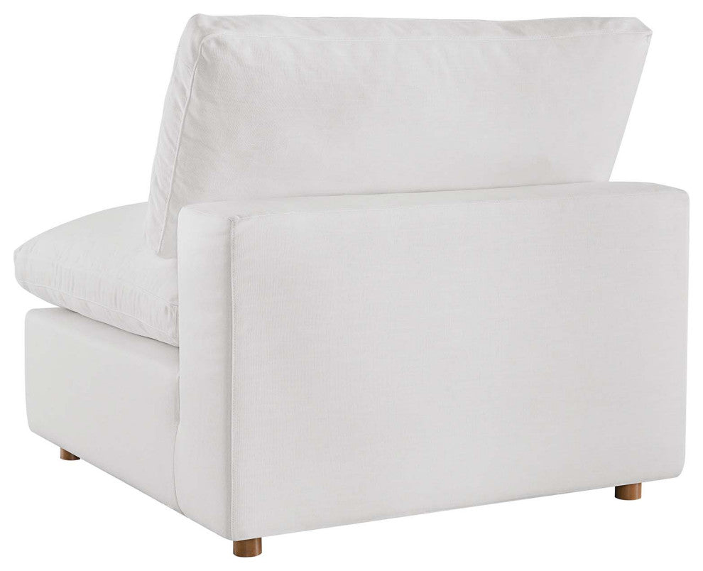 Modular Sectional Deep Sofa Set, White, Fabric, Modern, Lounge Cafe Hospitality