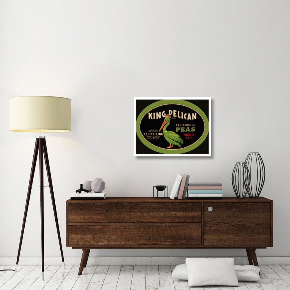 "King Pelican California Peas" Digital Paper Print by Retrolabel, 32"x25"