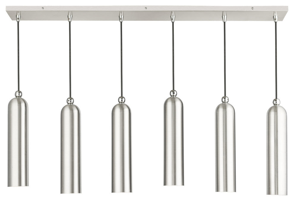 Brushed Nickel Mid Century Modern, Urban, Scandinavian Linear Pendant