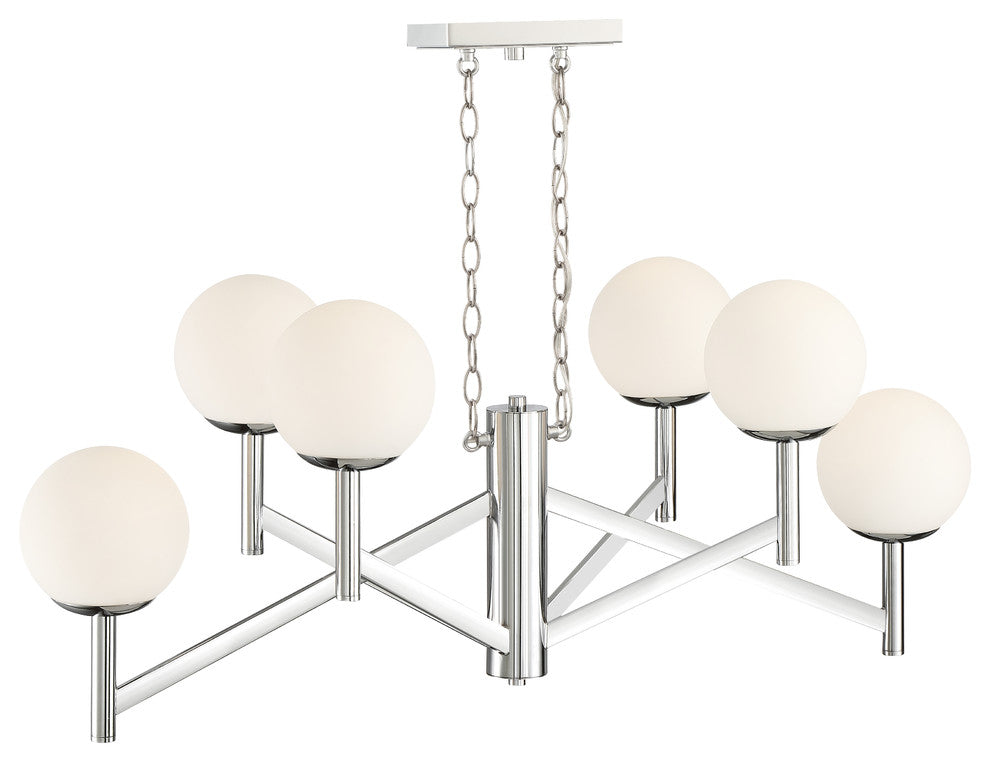 Kelvin 6 Light Chandelier, Chrome