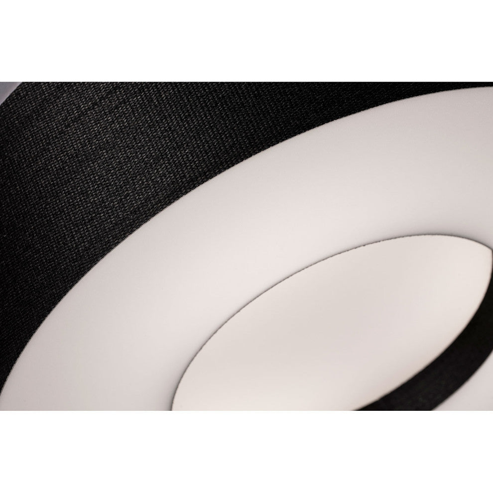 Montclair LED Pendant, Satin Nickel Finish, Black Shade, 15"