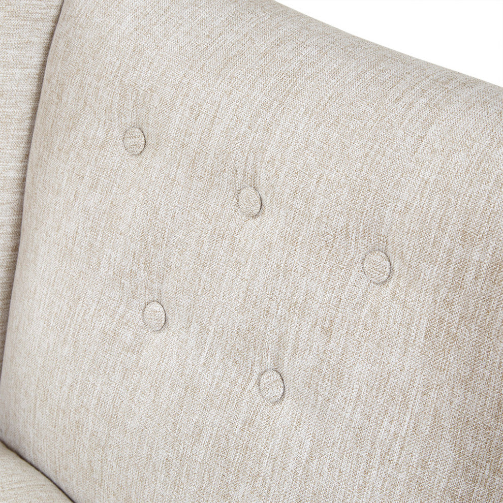 Madison Park Malabar Transitional Lounge Chair with Recessed Arms, Cream