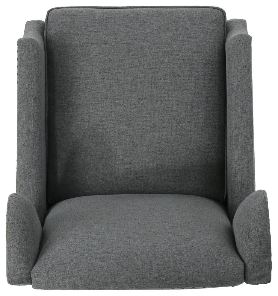 GDF Studio Weyland Contemporary Fabric Wingback Pushback Recliner, Charcoal