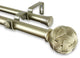 Twine 1" Double Curtain Rod 48-84", Light Gold