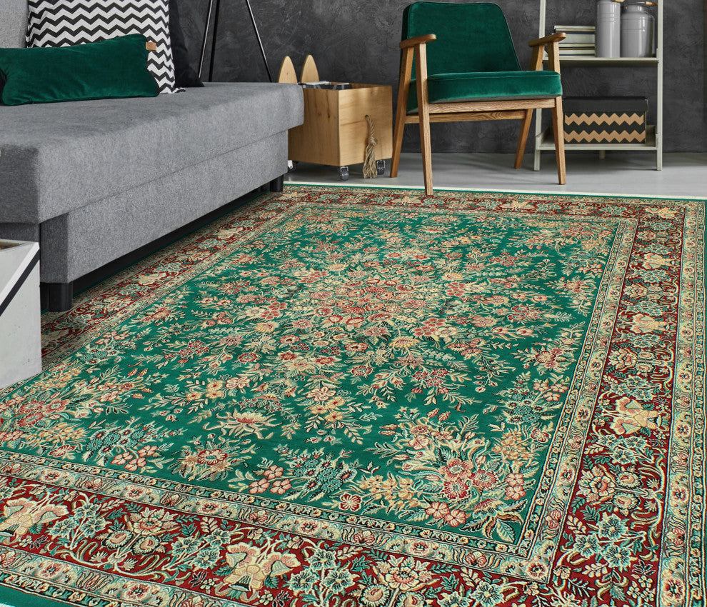 Pak-Persian Corrine Green/Red Rug, 8'2x10'0
