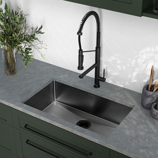 Rivage 30"x18" Stainless Steel, Single Basin, Undermount Kitchen Sink, Black