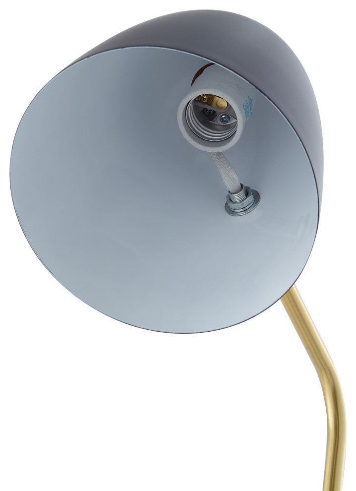Inspired Home Gracey Table Lamp, Marble Stone Base, Black