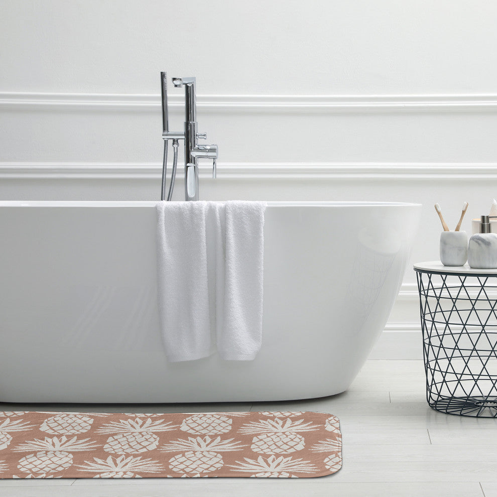 24" x 17" Pineapple Pattern Bathmat, Mauve