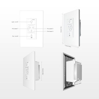 CARRO Smart Switch, 2 in 1 Fan Speed Control and Light On/Off Switch, 2 Gang