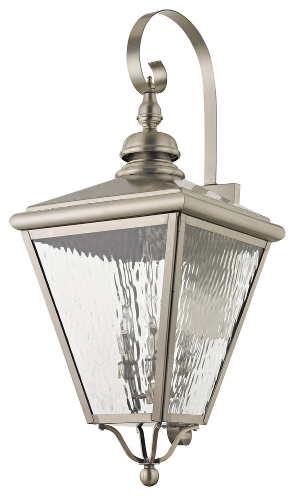 Livex 2036-91 4-Light Outdoor Wall Lantern, Brushed Nickel