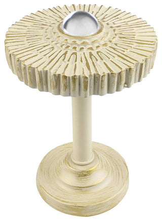 Sunburst Medallion Drapery Holdback, Gilded French White