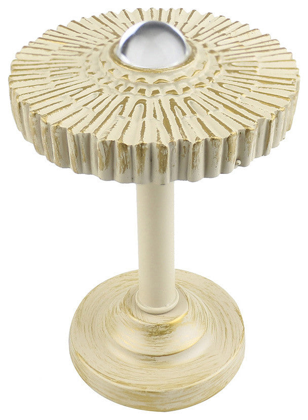 Sunburst Medallion Drapery Holdback, Gilded French White