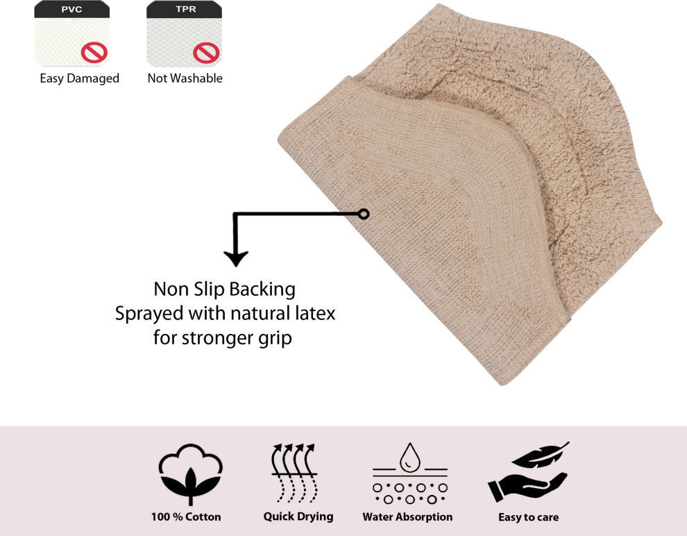 Waterford Absorbent Cotton and Machine washable Slice Rug, Linen