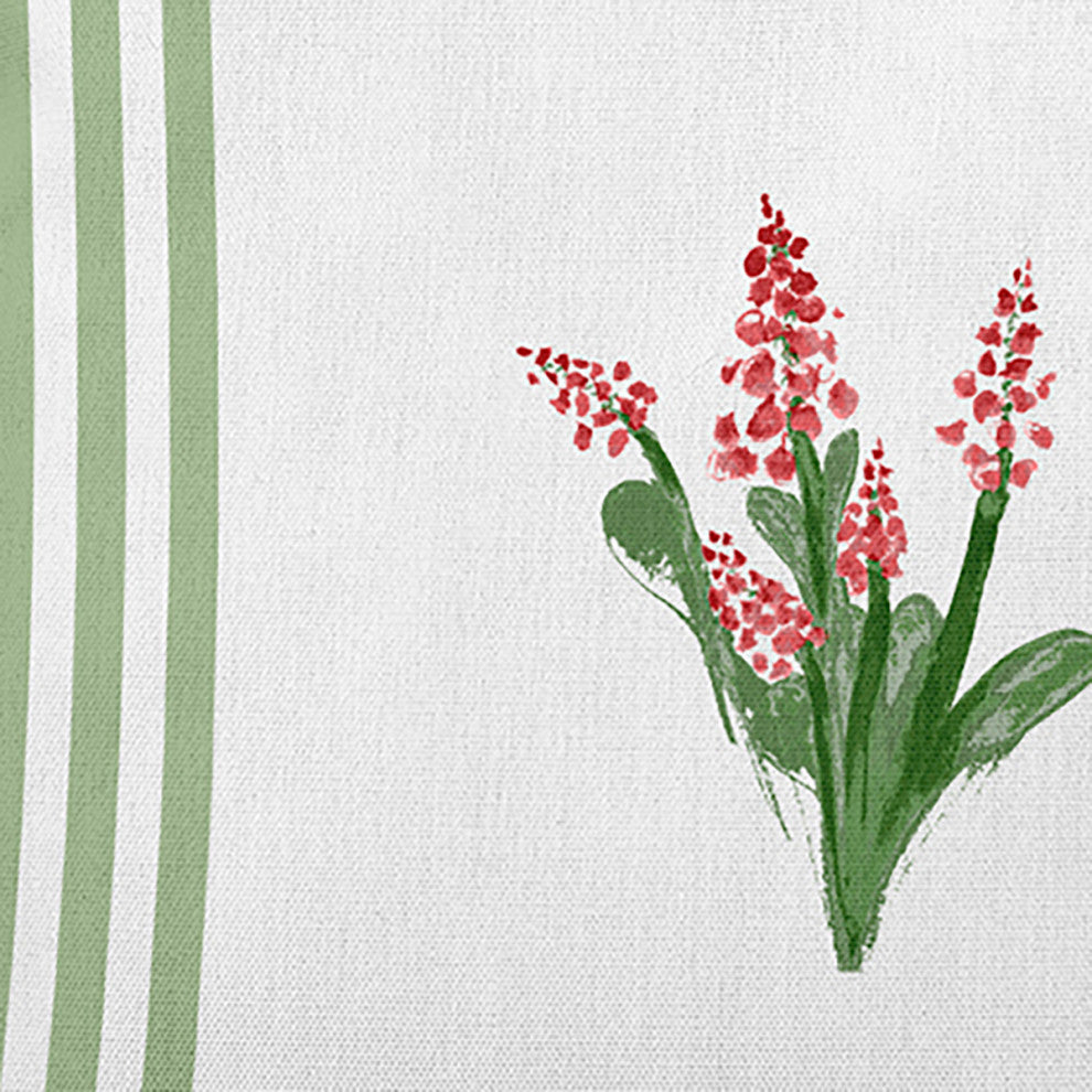 Framed Bouquets Decorative Throw Pillow, Fresh Green, 26"x 26"