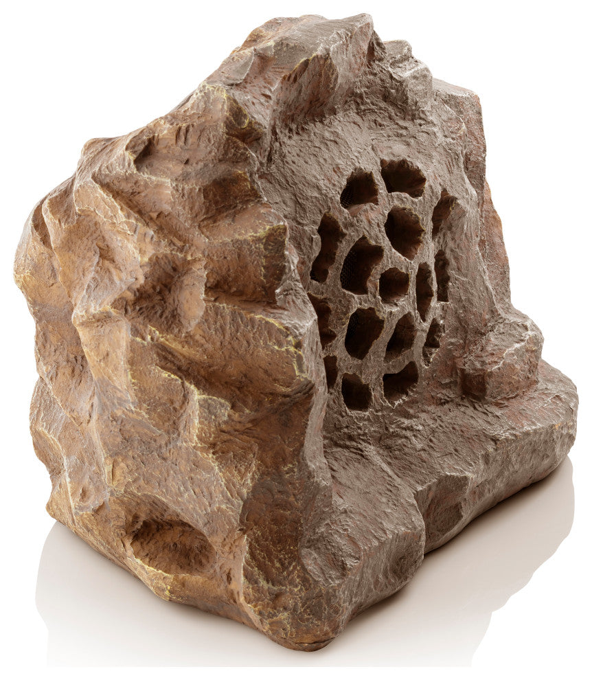 Solar-Powered Outdoor Waterproof Bluetooth Rock Speaker, Brown