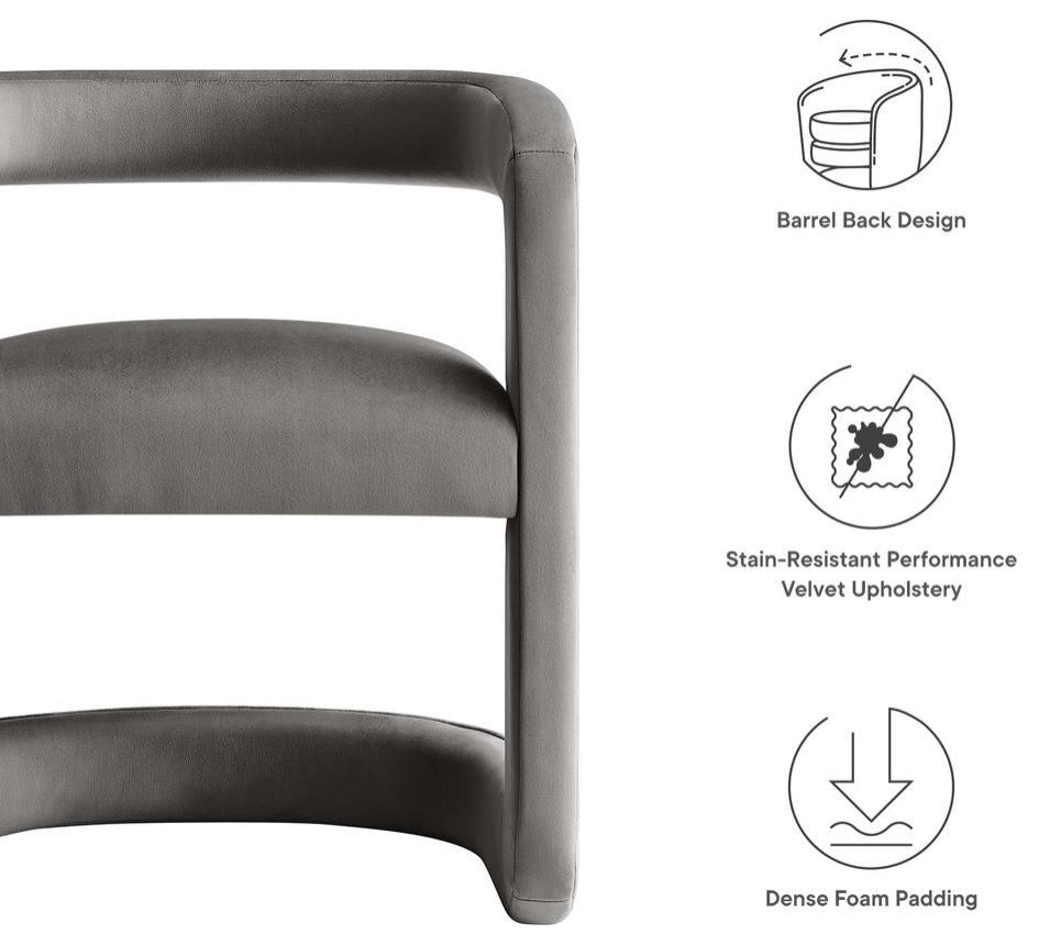 Winslow Performance Velvet Barrel Accent Chair