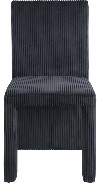 Benson Upholstered Dining Chair, Black, Microsuede Corduroy