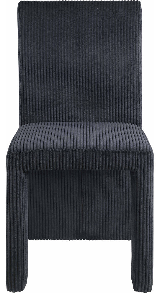 Benson Upholstered Dining Chair, Black, Microsuede Corduroy