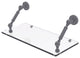 Waverly Place 18" Floating Glass Shelf, Matte Gray