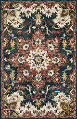 Teal/Raspberry Victoria Area Rugs by Loloi, 9'3"x13'