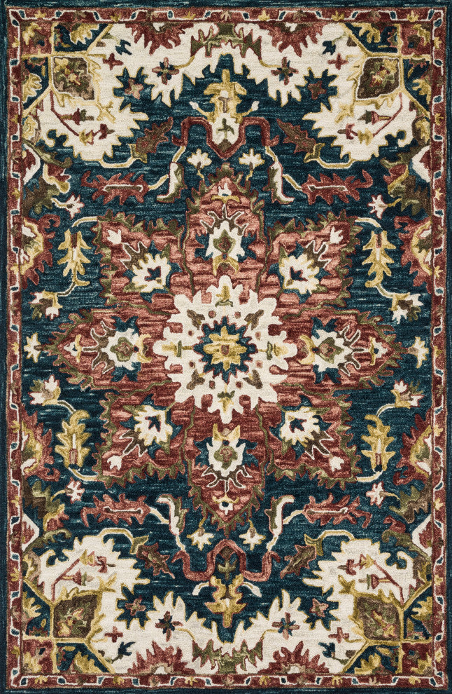 Teal/Raspberry Victoria Area Rugs by Loloi, 9'3"x13'