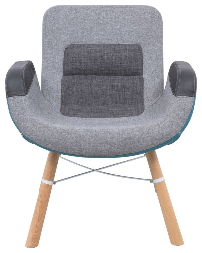 Milwood Mid-Century Accent Side Lounge Armchair With Dowel Legs, Multi