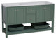 Lakeshore 60" Double Bathroom Vanity, Sage Green, Engineered White