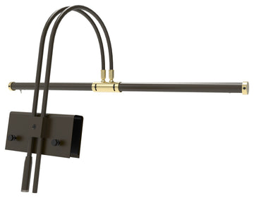 22" LED Grand Piano Lamp, Black and Brass, Mahogany Bronze
