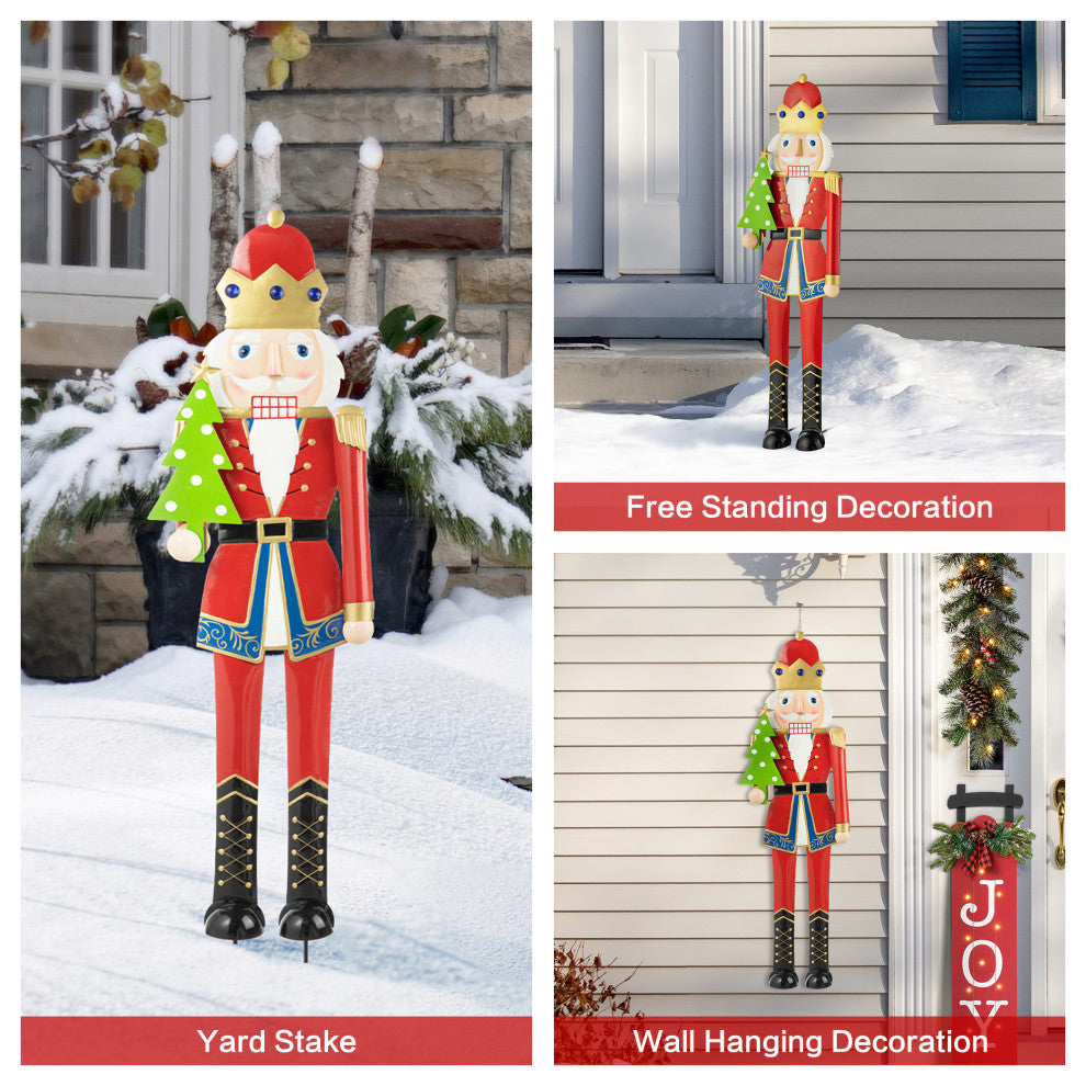 43.25"H Metal Christmas Nutcracker Yard Stake