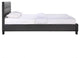 Modern Contemporary King Size Vinyl Bed Frame, Black Fabric