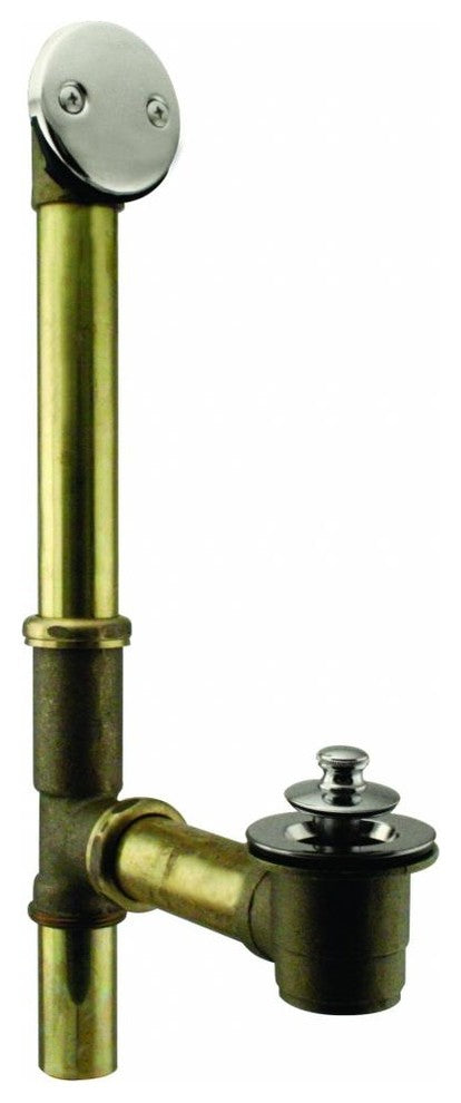 Twist & Close Bath Waste - 14" Make-Up, 17 Ga. Tubing In Satin Nickel, Polished Nickel