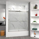 Transolid Brianna 60" W x 62" H Frameless Sliding Shower Door, Brushed Stainless