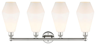 Cindyrella 4-Light 34" Vanity Light, Polished Nickel, Cased Matte White Shade
