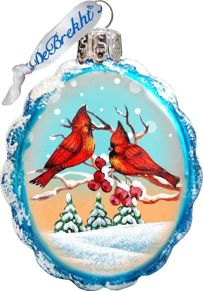 Keepsake Love Birds Scenic Glass Ornament