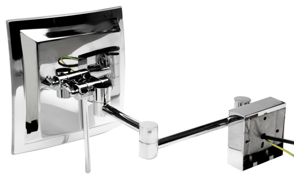 ALFI brand ABM8WLED-PC Polished Chrome Wall Mount Square 8" Mirror w/ Light