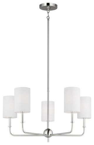 Foxdale Five Light Chandelier, Brushed Nickel
