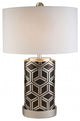 Well-designed Polyresin Table Lamp, Silver And Black