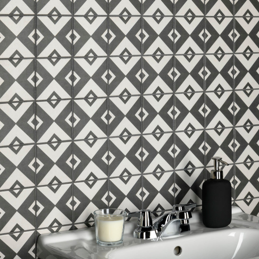 Twenties Mini Ceramic Floor and Wall Tile, Vertex