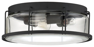 Quoizel LUD1613 3 Light 13"W Flush Mount Drum Ceiling Fixture - Earth Black
