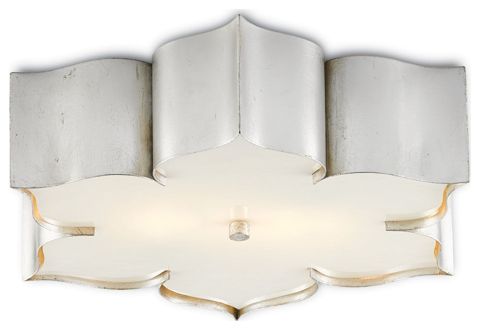Grand Lotus Silver Flush Mount