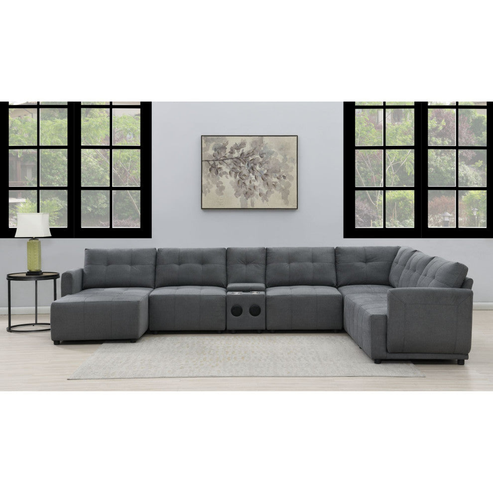Armani Modular Console With USB, Charcoal