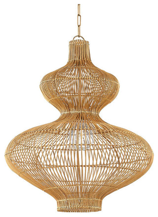 Troy Lighting F3828 Irvine 28"W Rattan Pendant - Patina Brass